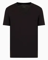 Armani Exchange OFFICIAL STORE T-shirt Regular Fit In Jersey Di Cotone Pima Nero