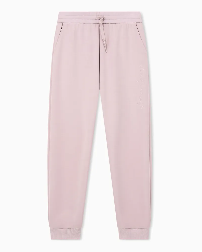 Armani Exchange Pantaloni jogger Crossover in scuba con logo ricamato Rosa