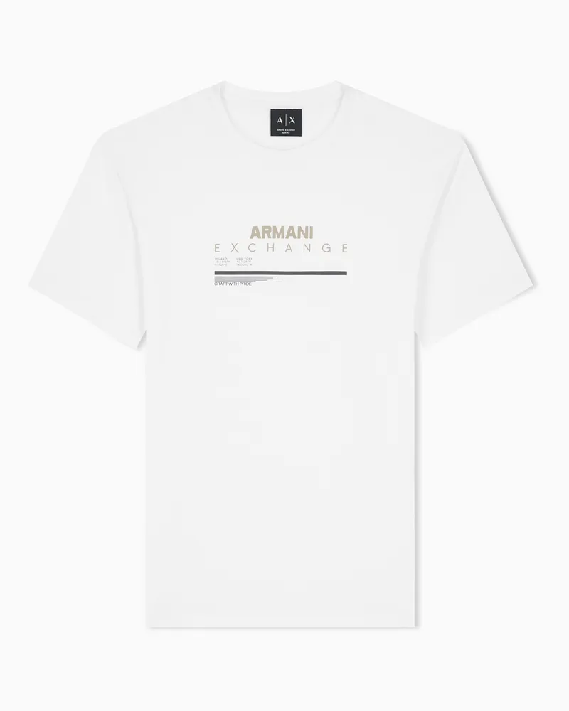 Armani Exchange T-shirt slim fit in jersey di cotone Bianco