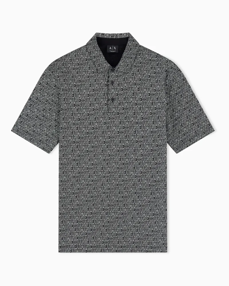 Armani Exchange Polo in jersey di cotone regular fit Nero