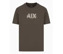Armani Exchange OFFICIAL STORE T-shirt Regular Fit Con Logo Urban Military In Cotone Asv Verde