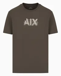 Armani Exchange OFFICIAL STORE T-shirt Regular Fit Con Logo Urban Military In Cotone Asv Verde