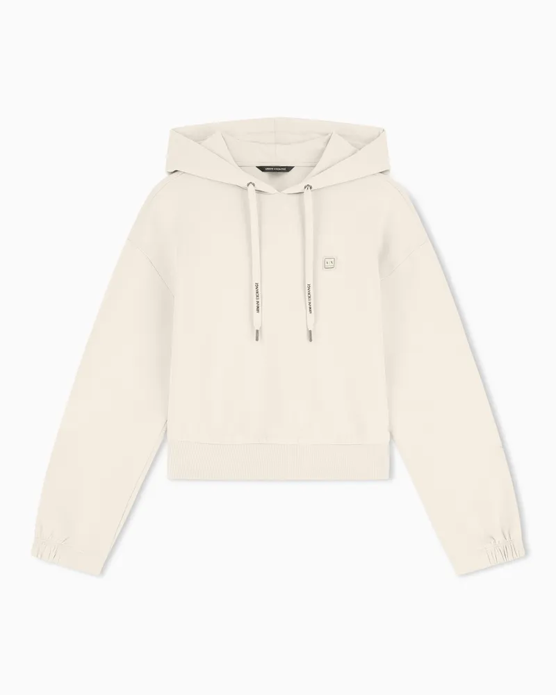 Armani Exchange Felpa con Cappuccio Bonded Stretch Beige