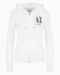 Armani Exchange OFFICIAL STORE Felpa In Tessuto French Terry Icon Project Bianco