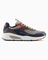 Armani Exchange OFFICIAL STORE Sneakers In Tessuto Tecnico, Mesh E Suede Multicolor