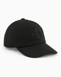 Armani Exchange OFFICIAL STORE Cappello Con Visiera In Cotone Delavè Asv Nero