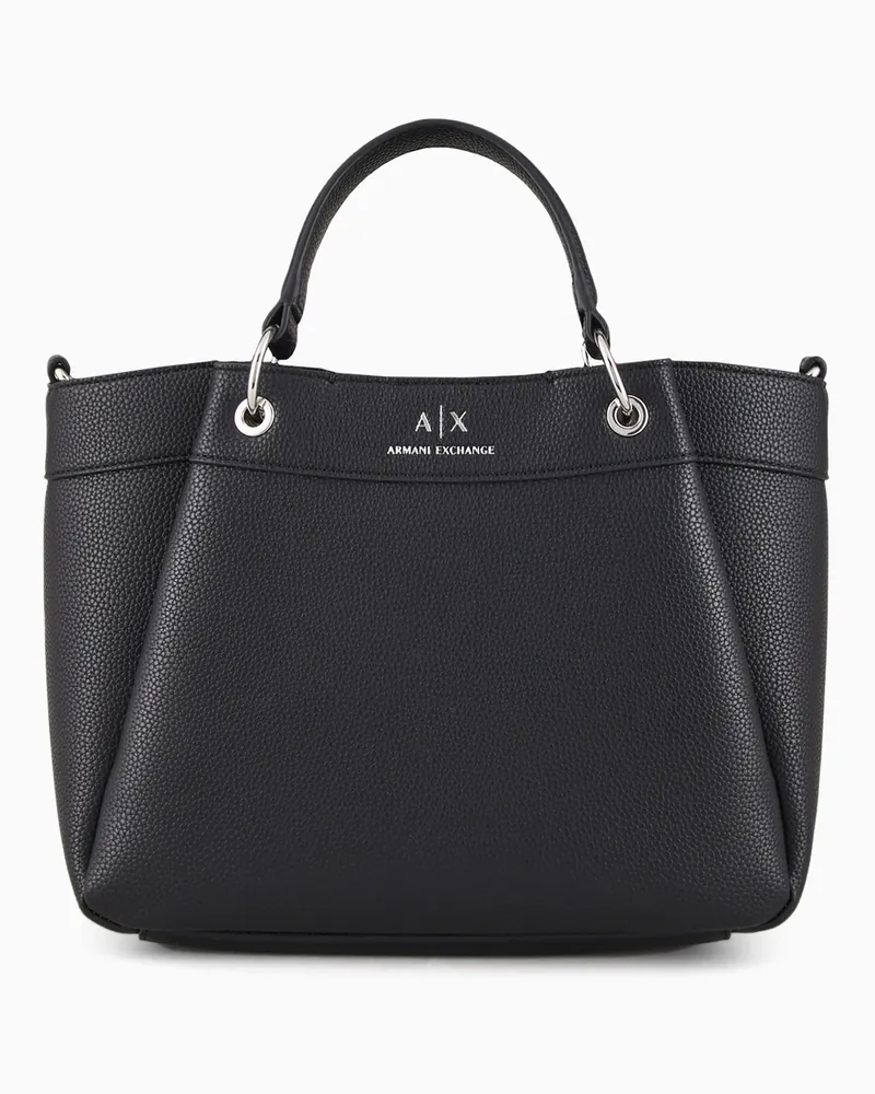 Armani Exchange Borsa media a mano con doppi manici e tracolla degradè Nero