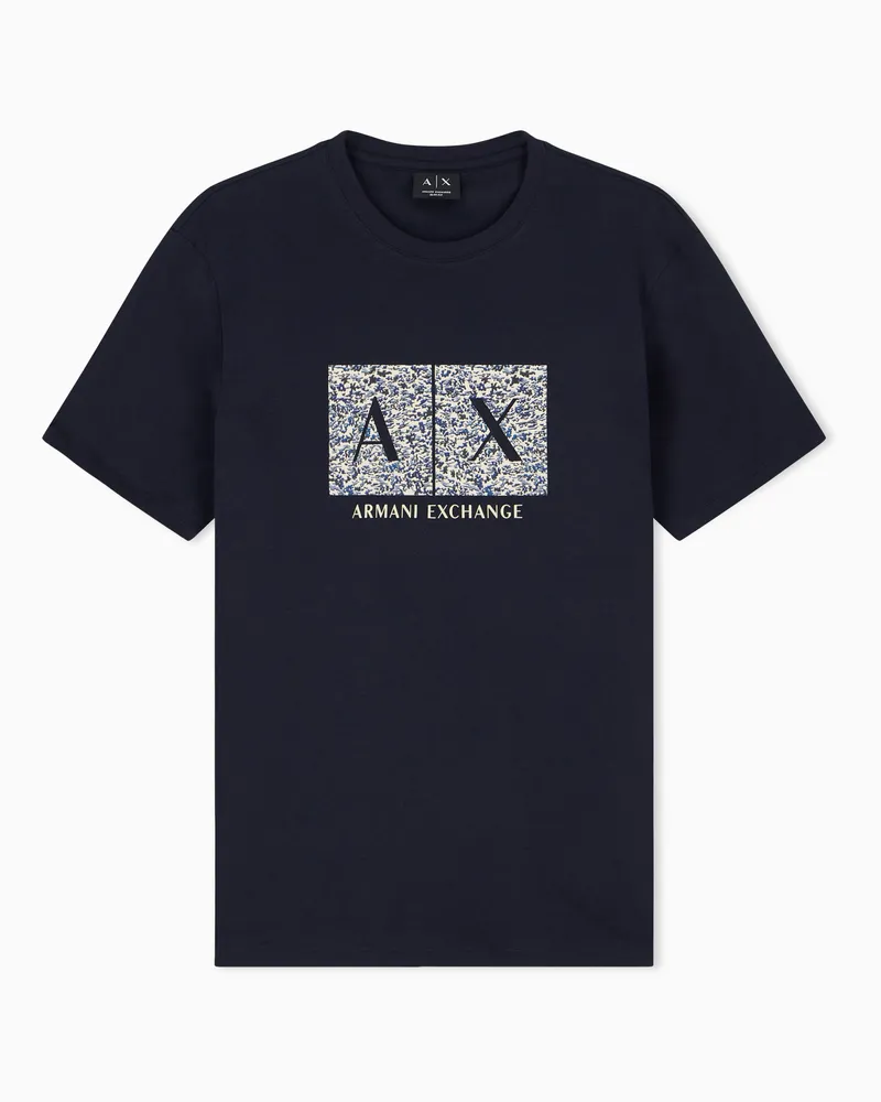 Armani Exchange T-shirt slim fit in jersey di cotone Blu