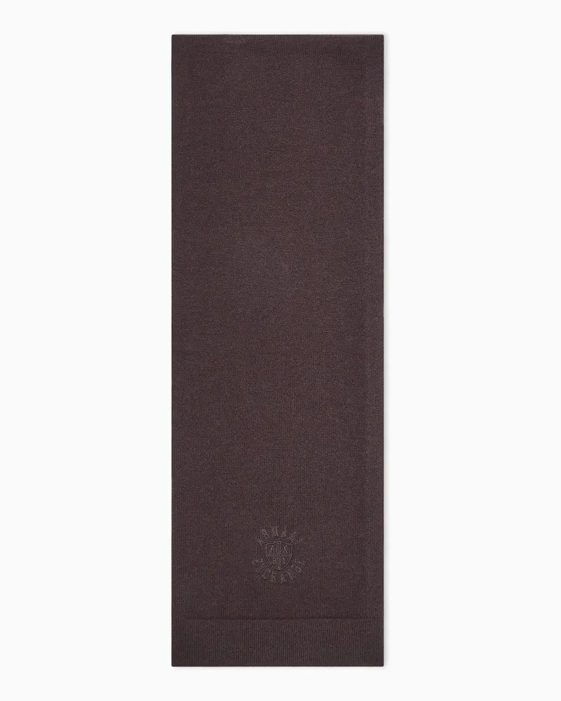 Armani Exchange Sciarpa crossover in maglia mista con acrilica Marrone
