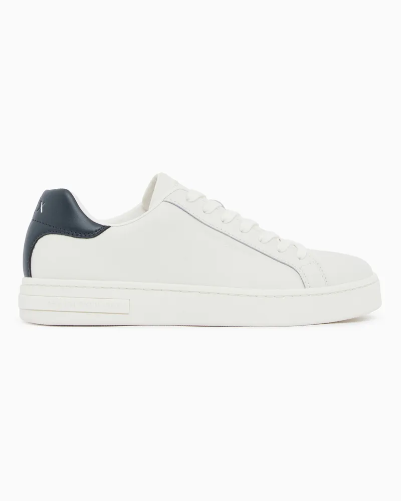 Armani Exchange Sneakers stringate in pelle con suola in gomma Bianco
