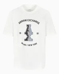 Armani Exchange OFFICIAL STORE T-shirt Regular Fit Con Maxi-stampa In Cotone Asv Bianco