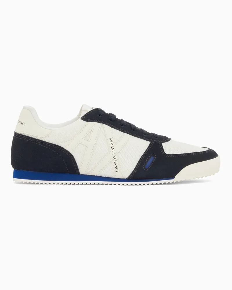 Armani Exchange Sneakers Urban Suede Mesh e Dettagli Reflex Blu