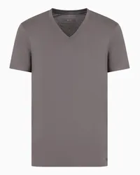 Armani Exchange OFFICIAL STORE T-shirt Regular Fit In Jersey Di Cotone Pima Grigio