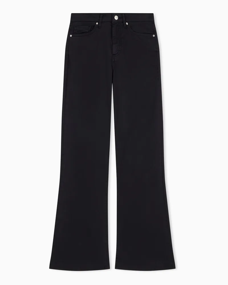 Armani Exchange Jeans Flare Tinto in Capo Satin Stretch Nero