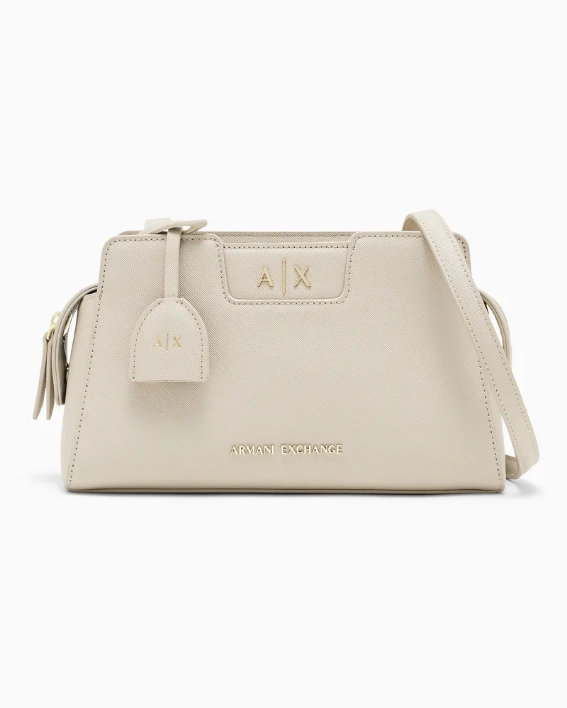 Armani Exchange Borsa a tracolla con logo e tracolla rimovibile Bianco