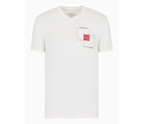 OFFICIAL STORE T-shirt Slim Fit In Cotone Stretch Con Logo Sul Petto
