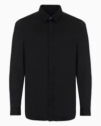 Armani Exchange OFFICIAL STORE Camicia Slim Fit In Satin Stretch Nero