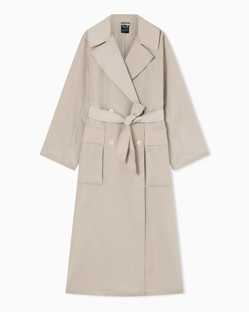 Armani Exchange Trench doppiopetto con cintura Beige