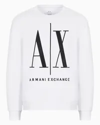 Armani Exchange OFFICIAL STORE Felpa Icon Project In Cotone French Terry Bianco