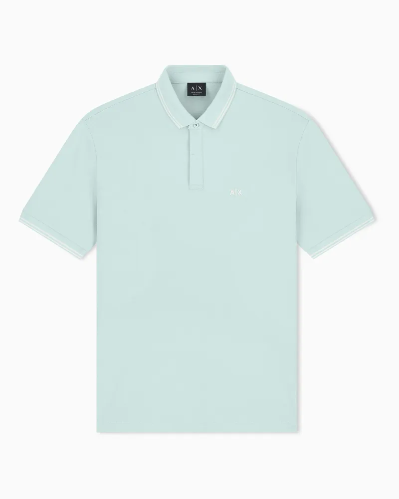 Armani Exchange Polo in piqué di cotone stretch con vestibilità regular Verde