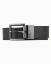 Armani Exchange OFFICIAL STORE Cintura In Pelle Con Fibbia Rettangolare Nero