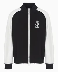 Armani Exchange OFFICIAL STORE Felpa Fullzip Bicolor Con Logo In French Terry Asv Bicolore