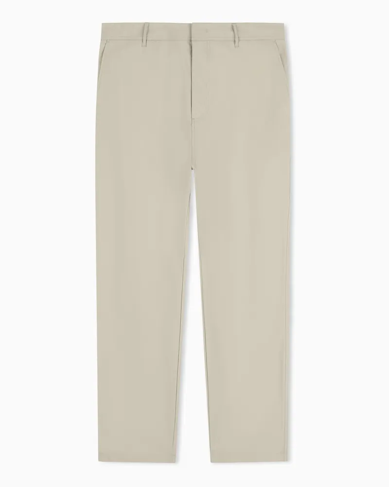 Armani Exchange Pantaloni Classici in Misto Cotone Linea Sartoriale Beige