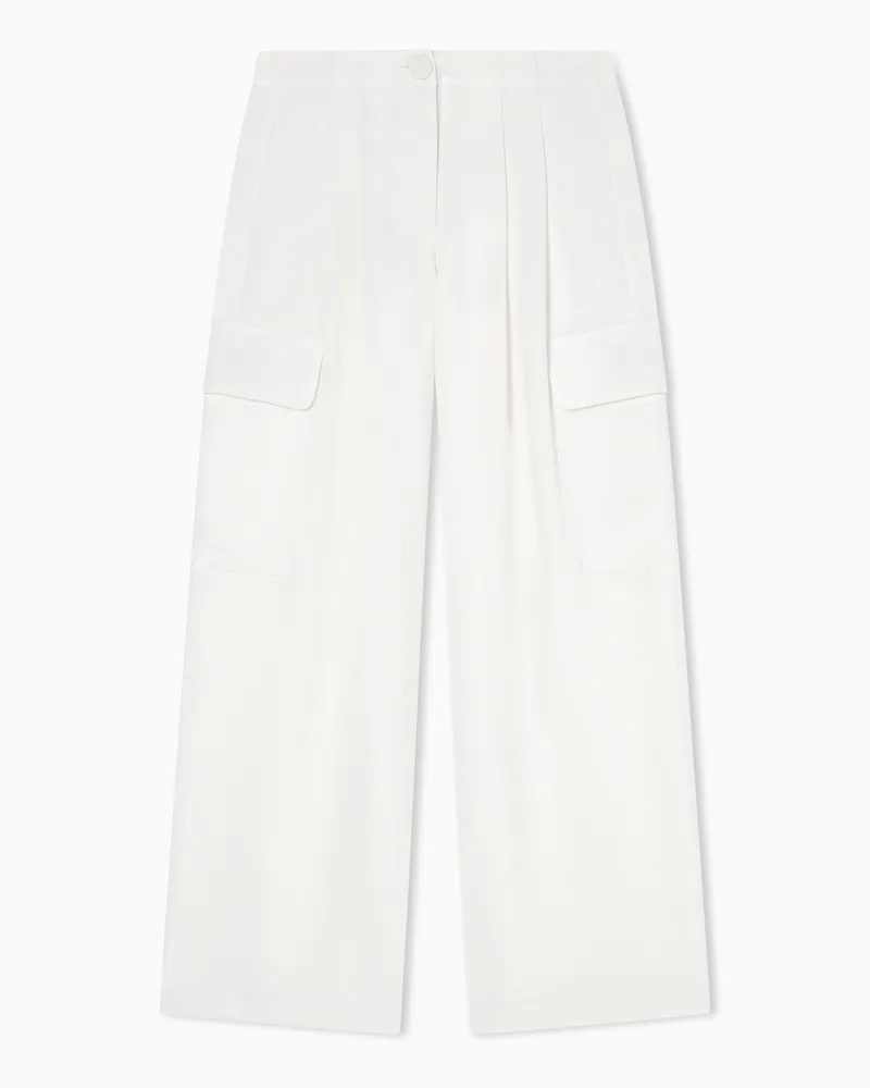 Armani Exchange Pantaloni ampi con pinces Bianco