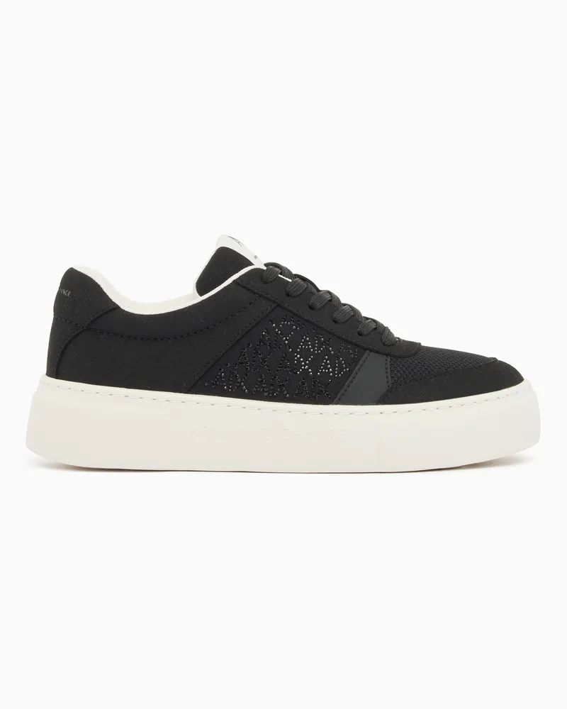 Armani Exchange Sneakers Strass All-Over Nero