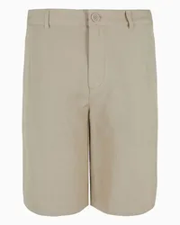 Armani Exchange OFFICIAL STORE Shorts Chino In Twill Di Misto Lino Beige