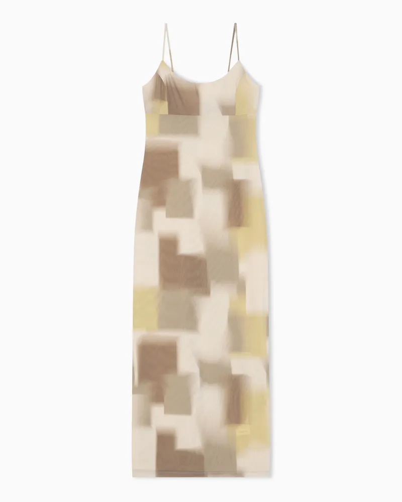 Armani Exchange Abito Lungo con spalline sottili Beige