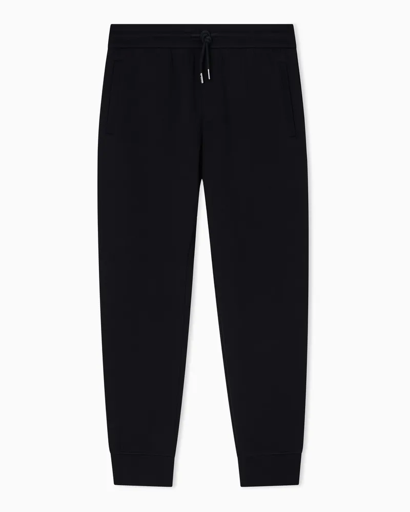 Armani Exchange Pantaloni jogger in cotone felpato Nero
