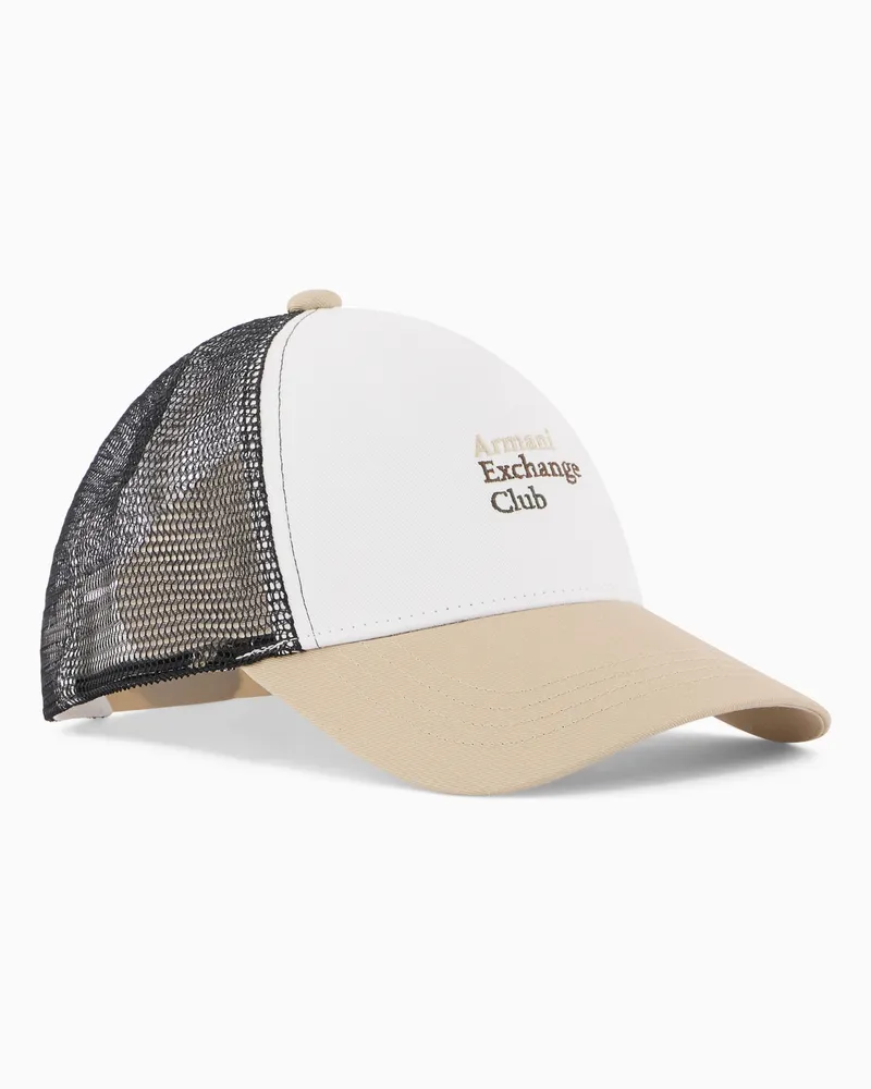 Armani Exchange Cappellino in Twill di Cotone Classico e Versatile Bianco