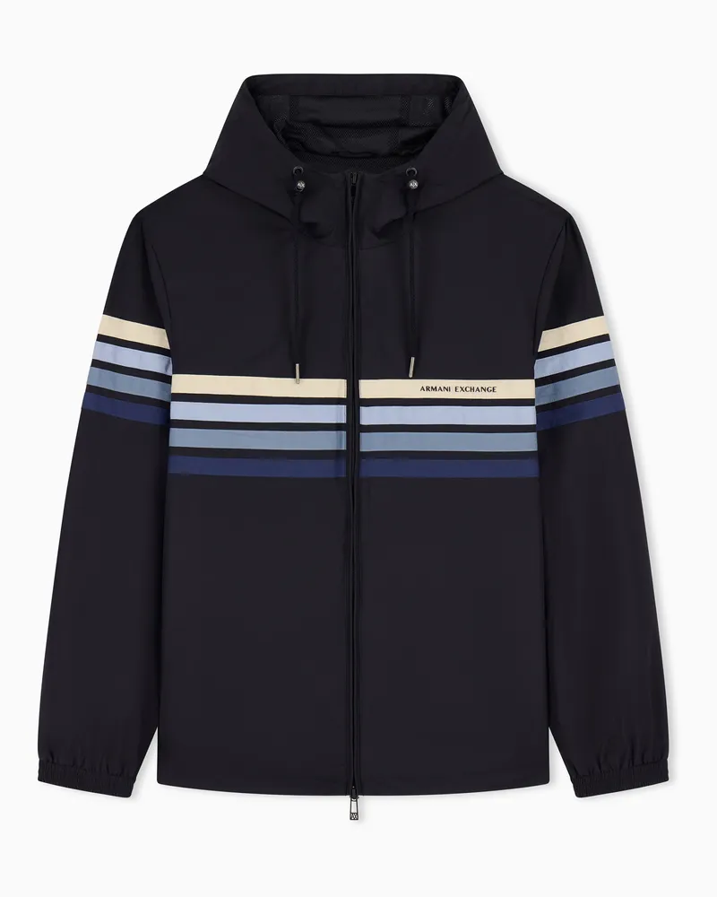 Armani Exchange Blouson Tecnico Stretch Nylon Minimal Chic Blu