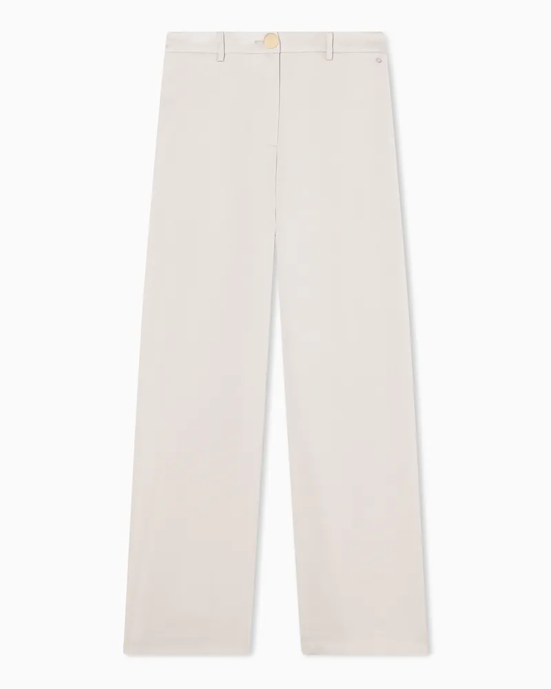 Armani Exchange Pantaloni Classici in Crêpe Satin Riciclato Beige