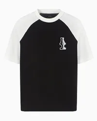 Armani Exchange OFFICIAL STORE T-shirt In Jersey Con Maniche A Contrasto Asv Bicolore