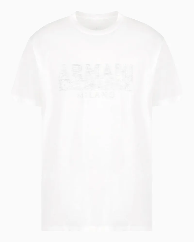 Armani Exchange T-shirt regular fit con logo effetto sfocato Bianco