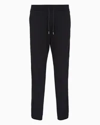 Armani Exchange OFFICIAL STORE Pantaloni Jogger In Interlock Di Cotone Asv Con Banda Logo Nero