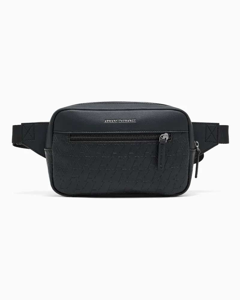 Armani Exchange Marsupio con logo e tasca frontale con zip Nero