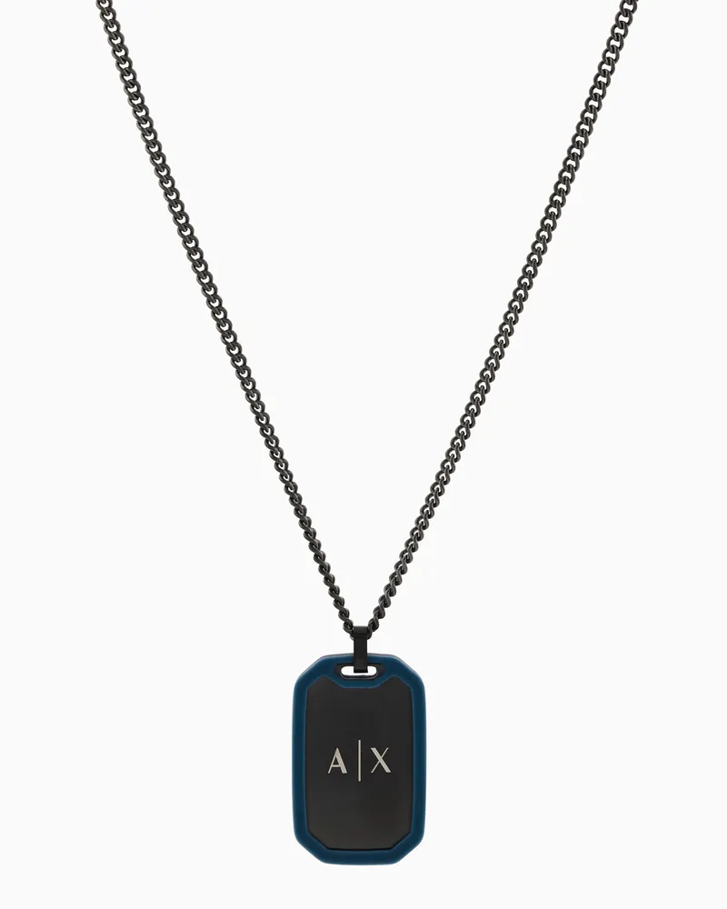 Armani Exchange Collana con piastrina in acciaio inossidabile Multicolore
