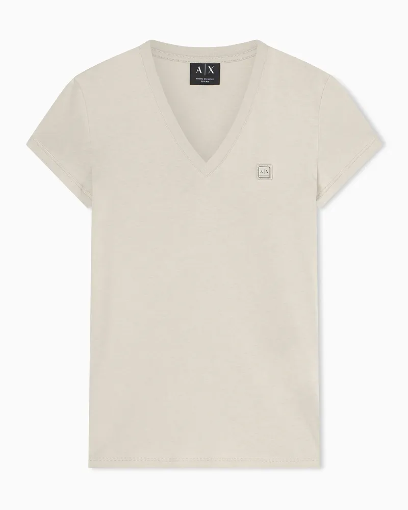 Armani Exchange T-Shirt Slim Fit in Jersey Beige
