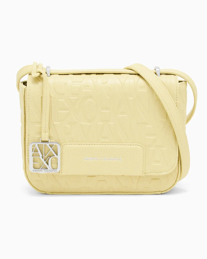 Armani Exchange Mini borsa a tracolla con patta e logo in rilievo Giallo