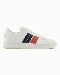 Armani Exchange OFFICIAL STORE Sneakers Con Bande Laterali A Contrasto Bianco