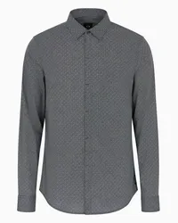 Armani Exchange OFFICIAL STORE Camicia Slim Fit In Popeline Di Cotone Stretch Fantasia