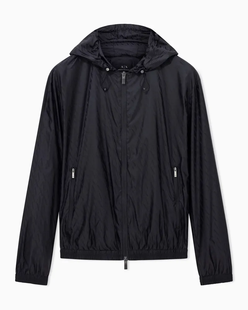Armani Exchange Giacca a Vento Jacquard Urban-Tech Nero