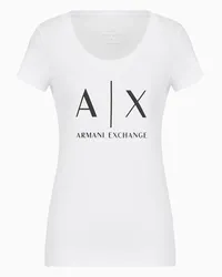 Armani Exchange OFFICIAL STORE T-shirt Slim Fit In Jersey Di Cotone Pima Bianco