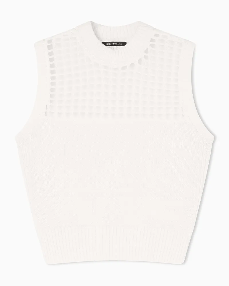 Armani Exchange Top lavorato a maglia in cotone Bianco