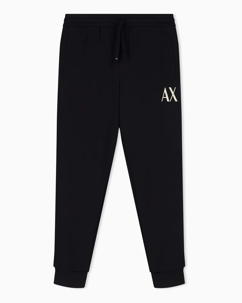 Armani Exchange Pantaloni regular fit in jersey di cotone stretch Nero