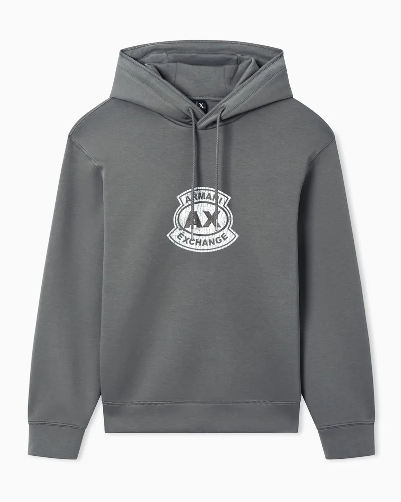 Armani Exchange Felpa con cappuccio in cotone Grigio