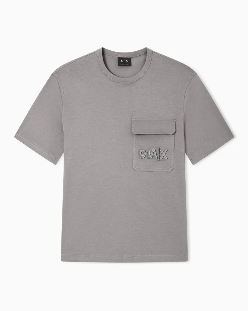 Armani Exchange Regular fit T-shirt in cotone Grigio